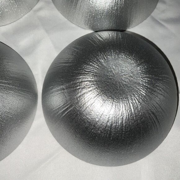 NWT AKCAM TURKISH GLASS GLITTERY SILVER PLATINUM 6” SOUP SALAD BOWLS SET OF 4 - Picture 4 of 12